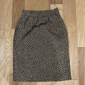 Stylish J. Crew Black and Tan Polka Dot Skirt